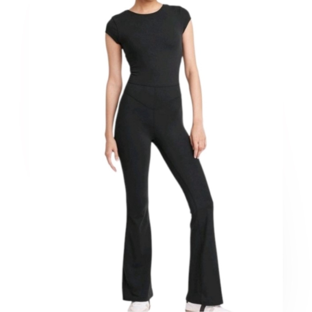 JoyLab Women’s Flare Leg Cap Sleeve Jumpsuit Black S